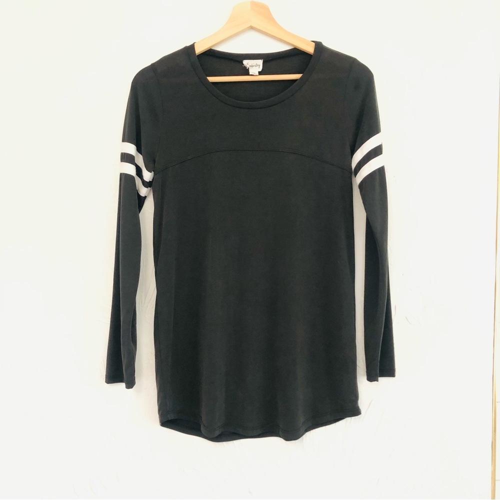 Emberly Grey Long Sleeve with Stripes - Women's XS